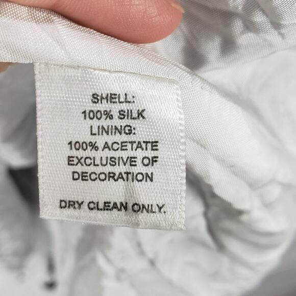 White House Black Market Women's 100%Silk Abstract Flower Dress Size 6 - Picture 9 of 10